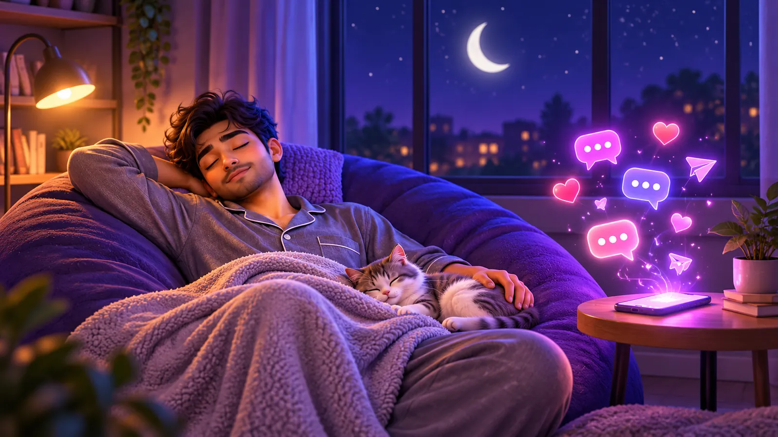 A creator sleeps peacefully while their phone keeps sending replies on its own
